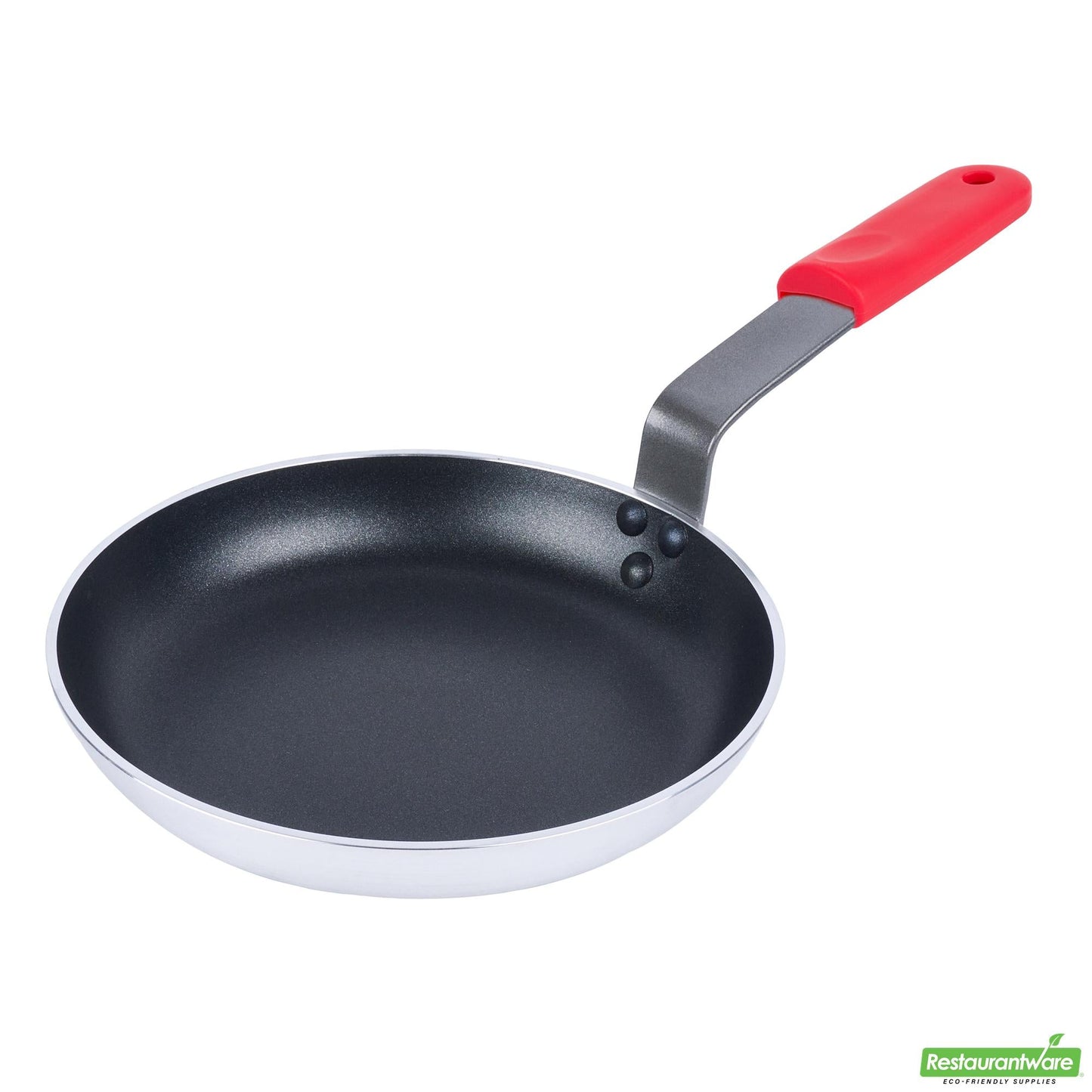 Wholesale Restaurantware Bundle: 1 Aluminum 9 Induction Ready Fry Pan and 1 Red Sleeve- Bulk