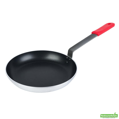 Wholesale Restaurantware Bundle: 6 Aluminum 12 Induction Ready Fry Pans and 6 Red Sleeves- Bulk