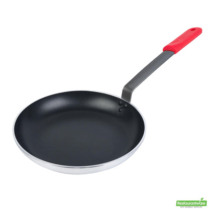 Wholesale Restaurantware Bundle: 1 Aluminum 13" Induction Ready Fry Pan and 1 Red Sleeve- Bulk