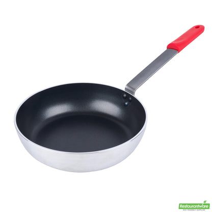 Wholesale Restaurantware Bundle: 6 Aluminum 11 Induction Ready Fry Pans and 6 Red Sleeves- Bulk
