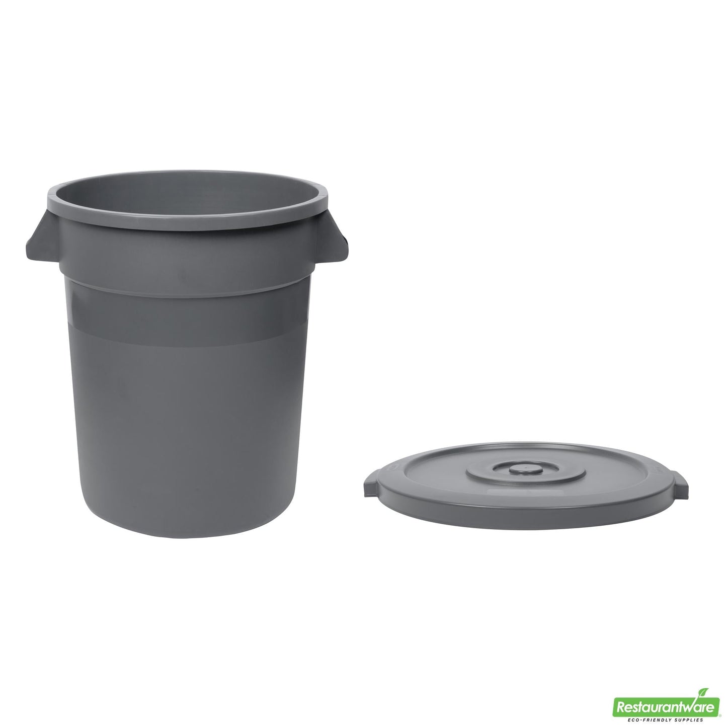 Wholesale Restaurantware Bundle: Gray 20 Gal Plastic Trash Can and Lid- Bulk