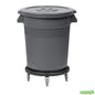 Wholesale Restaurantware Bundle: Gray 20 Gal Plastic Trash Can and Lid and Dolly- Bulk