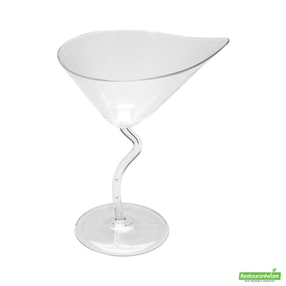 Wholesale Restaurantware Bundle: 100 3 Oz Clear Plastic Dekko Martini Glass and 100 Mini Forks- Bulk