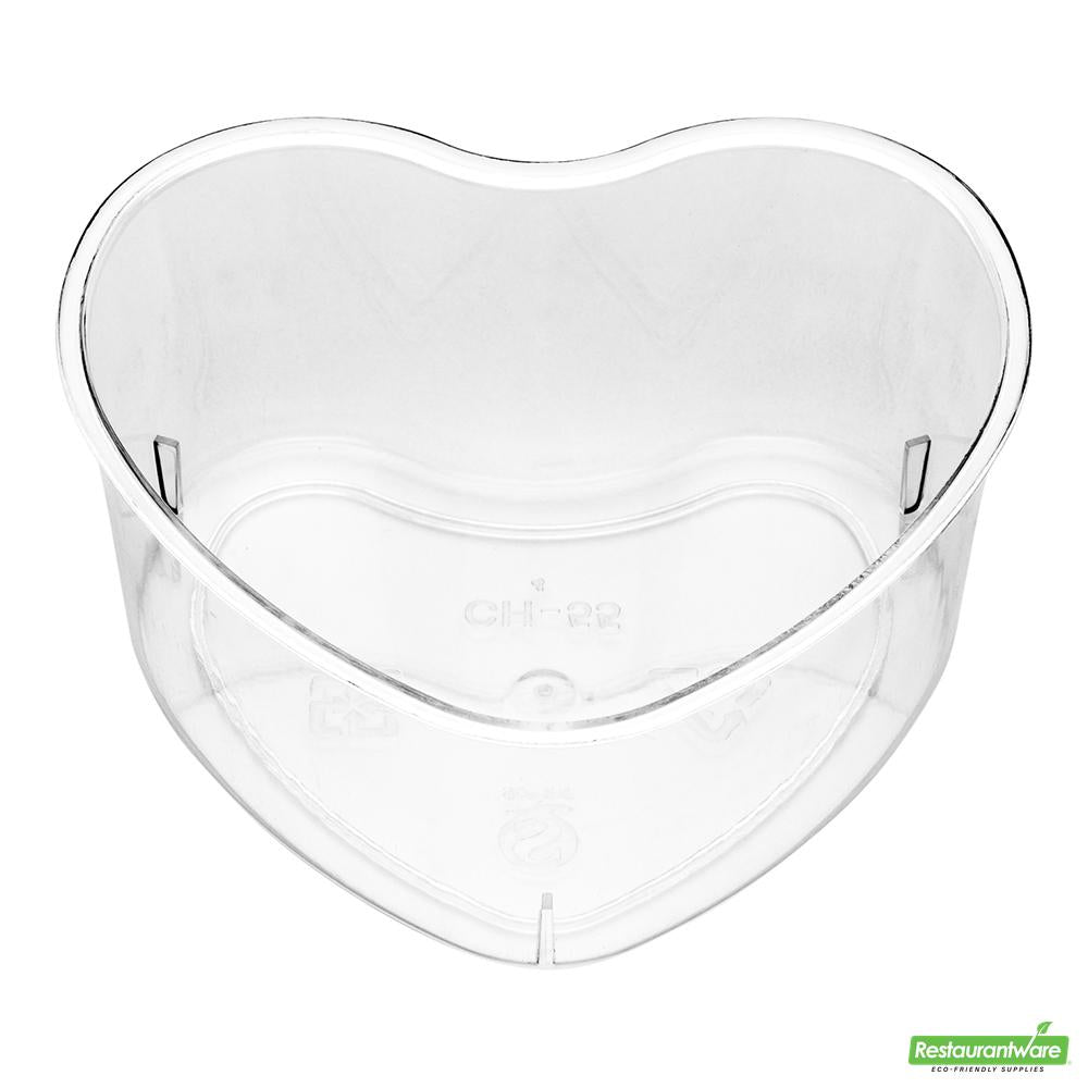 Wholesale Restaurantware Bundle: 100 5 Oz Clear Plastic Mini Heart Cups and 100 Mini Forks- Bulk