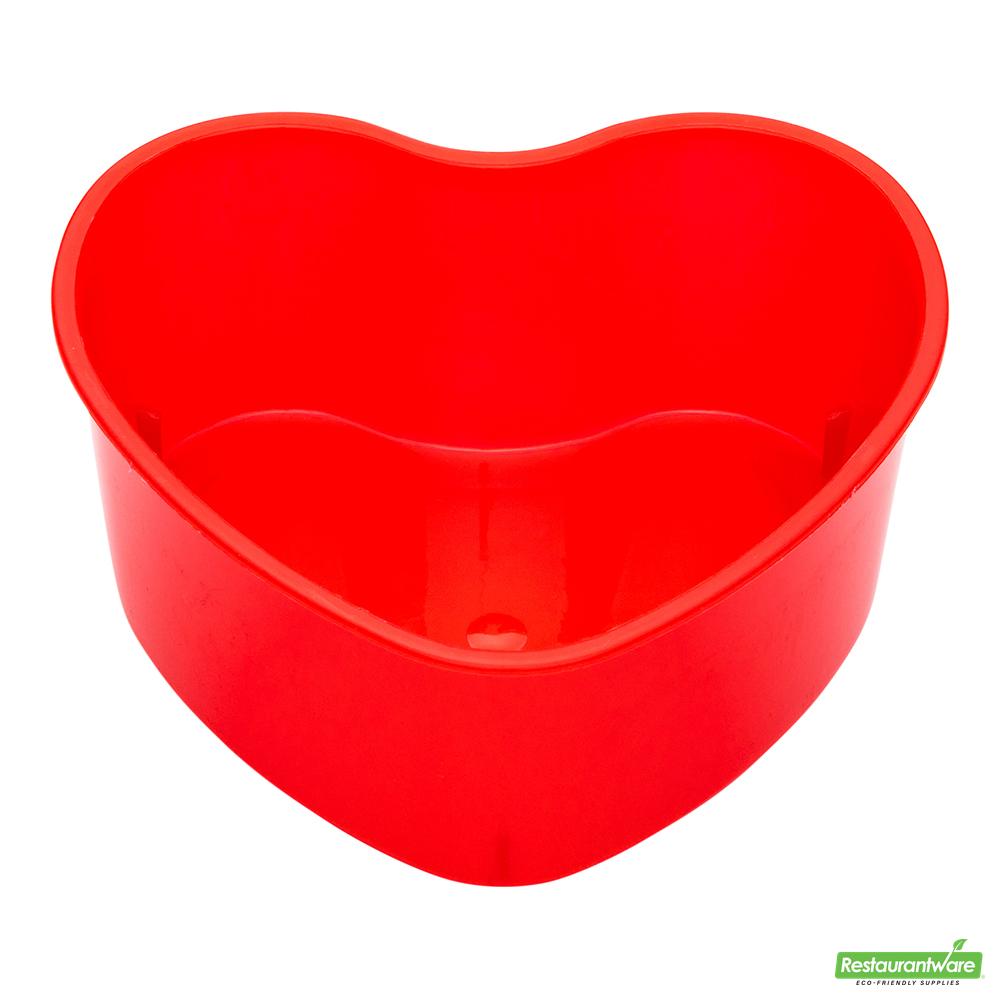 Wholesale Restaurantware Bundle: 100 5 Oz Red Plastic Mini Heart Cups and 100 Mini Forks- Bulk