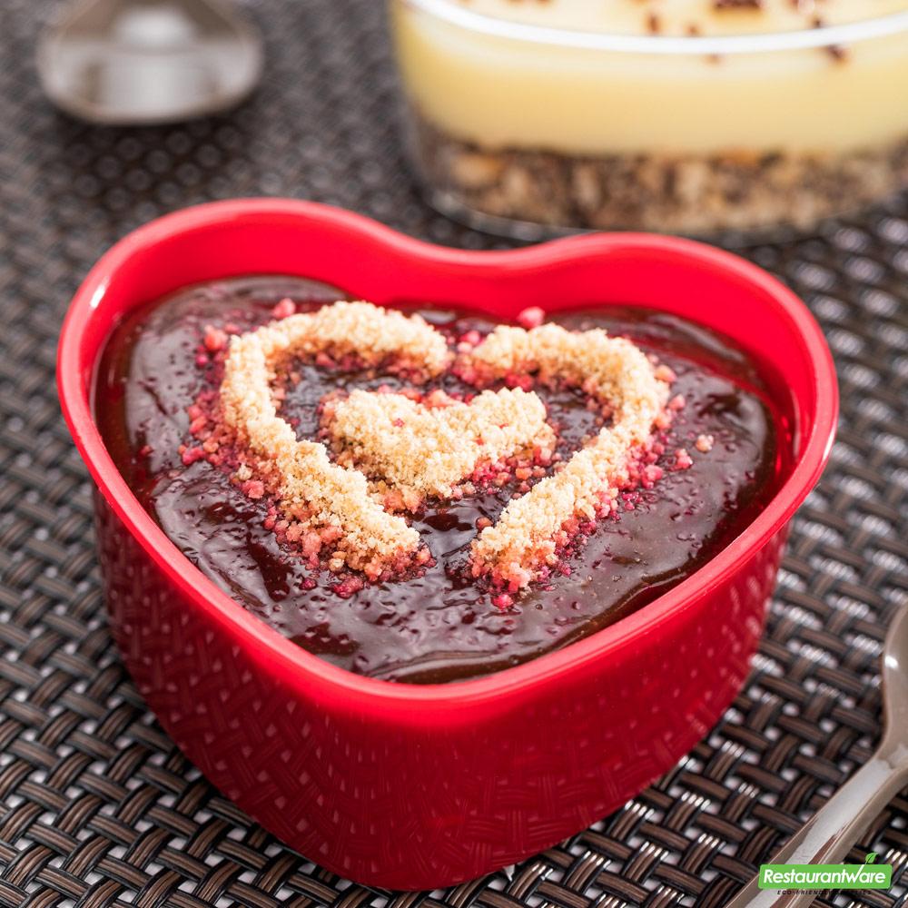 Wholesale Restaurantware Bundle: 100 5 Oz Red Mini Heart Cups and 100 Silver 4 Spoons- Bulk