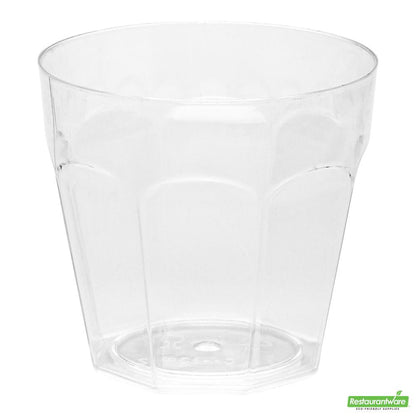 Wholesale Restaurantware Bundle: 100 5 Oz Round Clear Mini Pilsner Cups and 100 Silver 4 Spoons- Bulk