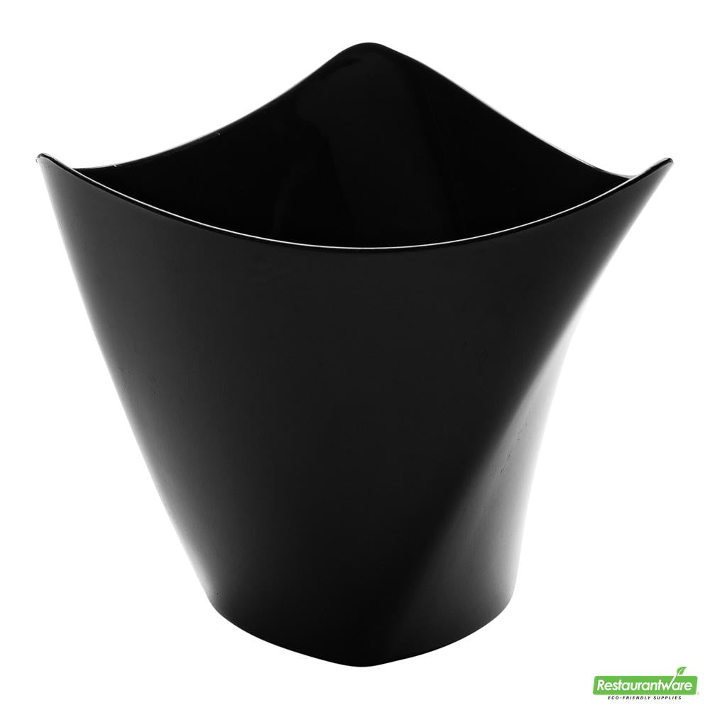 Wholesale Restaurantware Bundle: 100 4 Oz Black Mini Muttenberg Cups and 100 Silver 4 Spoons- Bulk