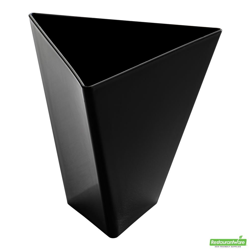 Wholesale Restaurantware Bundle: 100 4 Oz Black Torcente Dessert Cups and 100 Silver 4 Spoons- Bulk