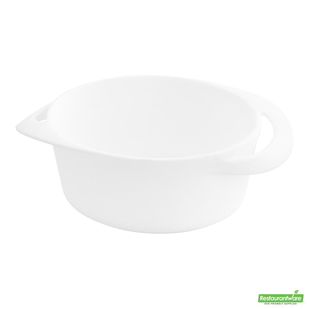 Wholesale Restaurantware Bundle: 100 3 Oz Round White Mini Infinity Pots and 100 Silver 4 Spoons- Bulk