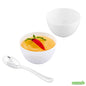 Wholesale Restaurantware Bundle: 100 4 Oz Round White Bodega Cups and 100 Silver 4 Spoons- Bulk