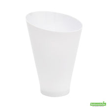 Wholesale Restaurantware Bundle: 100 7 Oz Round White Incline Glass and 100 Silver 4 Spoons- Bulk