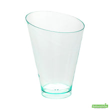 Wholesale Restaurantware Bundle: 100 7 Oz Round Seagreen Incline Glass and 100 Silver 4 Spoons- Bulk