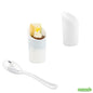 Wholesale Restaurantware Bundle: 100 3 Oz White Incline Shot Glasses and 100 Silver 4 Mini Spoons- Bulk