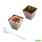 Wholesale Restaurantware Bundle: 100 2 Oz Silver Plastic Mini Kova Cups and 100 Silver 4 Mini Spoons- Bulk