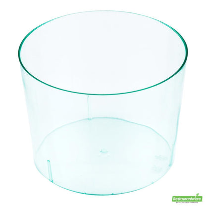Wholesale Restaurantware Bundle: 100 6 Oz Round Seagreen Cylindro Cups and 100 Silver 4 Spoons- Bulk