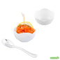 Wholesale Restaurantware Bundle: 100 2 Oz Round White Le Fleur Cups and 100 Silver 4 Spoons- Bulk