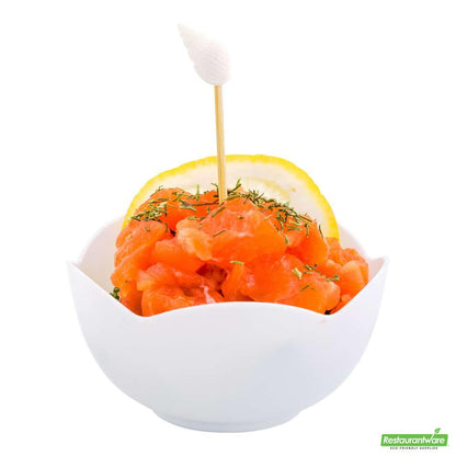 Wholesale Restaurantware Bundle: 100 2 Oz Round White Le Fleur Cups and 100 Silver 4 Spoons- Bulk