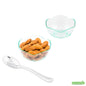 Wholesale Restaurantware Bundle: 100 2 Oz Round Seagreen Le Fleur Cups and 100 Silver 4 Spoons- Bulk