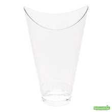 Wholesale Restaurantware Bundle: 100 3 Oz Clear Mini Mezzaluna Cups and 100 Silver 4 Spoons- Bulk