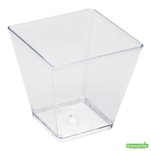 Wholesale Restaurantware Bundle: 100 5 Oz Square Clear Medium Kova Cups and 100 Silver 4 Spoons- Bulk