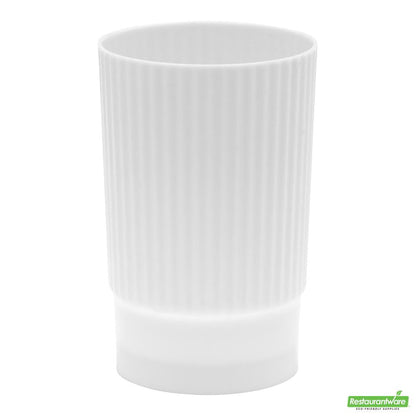 Wholesale Restaurantware Bundle: 100 4 Oz White Plastic Toque Parfait Cups and 100 Mini Forks- Bulk