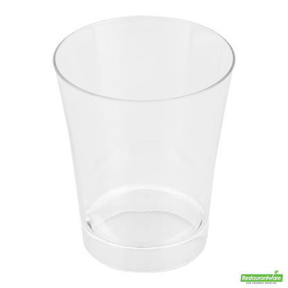 Wholesale Restaurantware 100 3 Oz Round Clear Plastic Mini Parfait Glass and 100 Silver Plastic 4" Mini Forks- Bulk