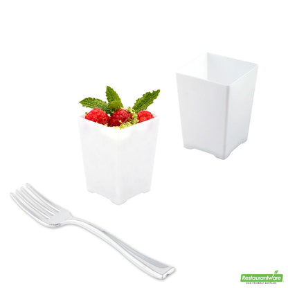 Wholesale Restaurantware Cup Plstc Sq 4oz W/frk 4 S- Bulk