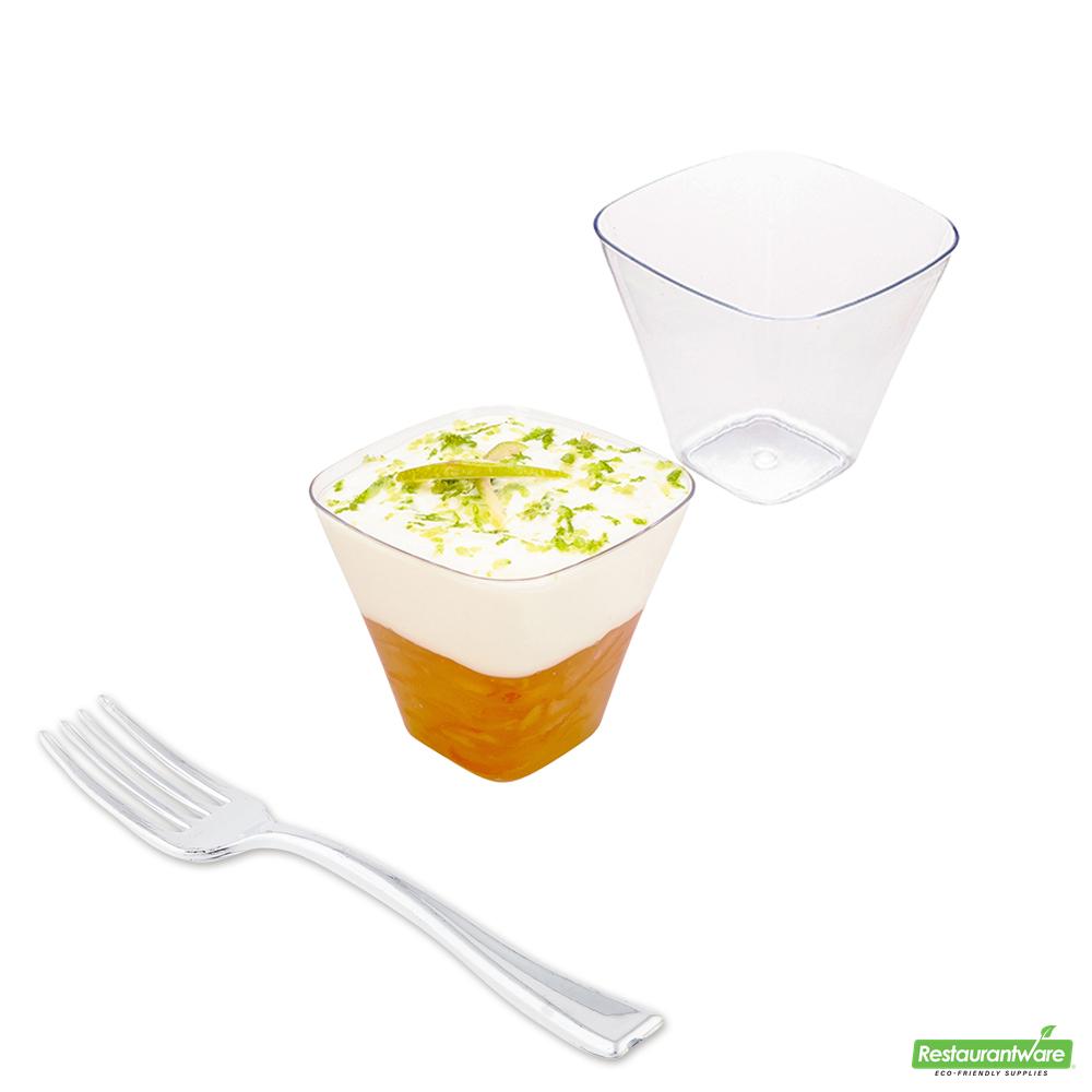 Wholesale Restaurantware Cup Plstc Sq 4oz C/frk 4 S- Bulk