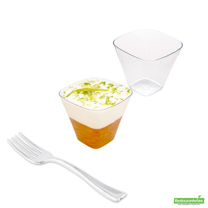 Wholesale Restaurantware Cup Plstc Sq 4oz C/frk 4 S- Bulk