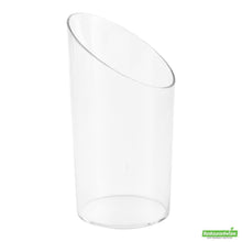 Wholesale Restaurantware Bundle: 100 3 Oz Round Clear Plastic Incline Shot Glass with 100 Silver Plastic 4" Mini Spoons- Bulk