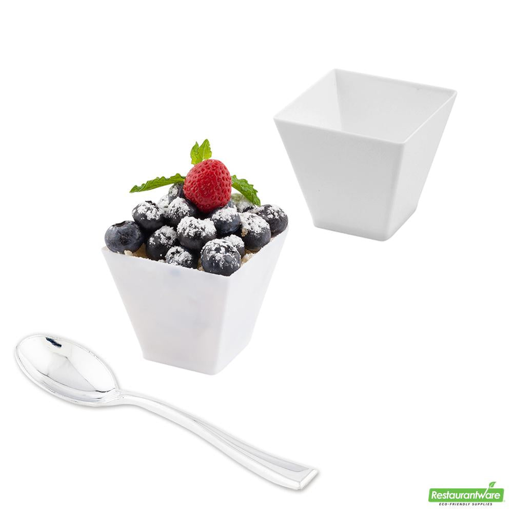 Wholesale Restaurantware Cup Plstc Sq 2oz W/spn 4 S- Bulk