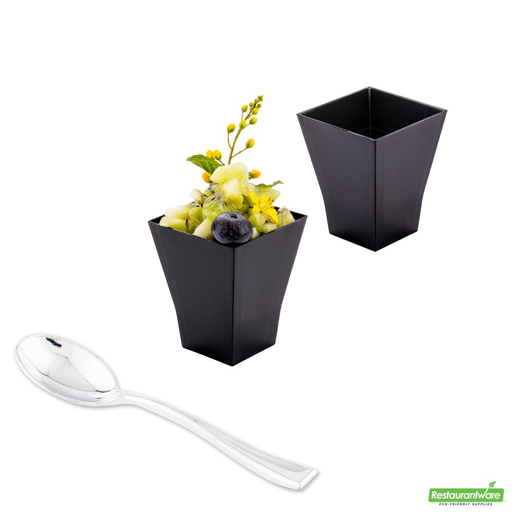 Wholesale Restaurantware Cup Plstc Sq 2oz B/spn 4 S- Bulk