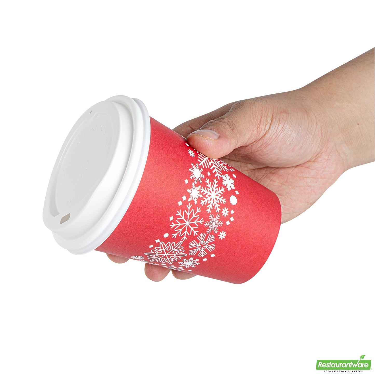 Wholesale Restaurantware Cup Cff Ppr 12oz Rd Xms Snwflk- Bulk