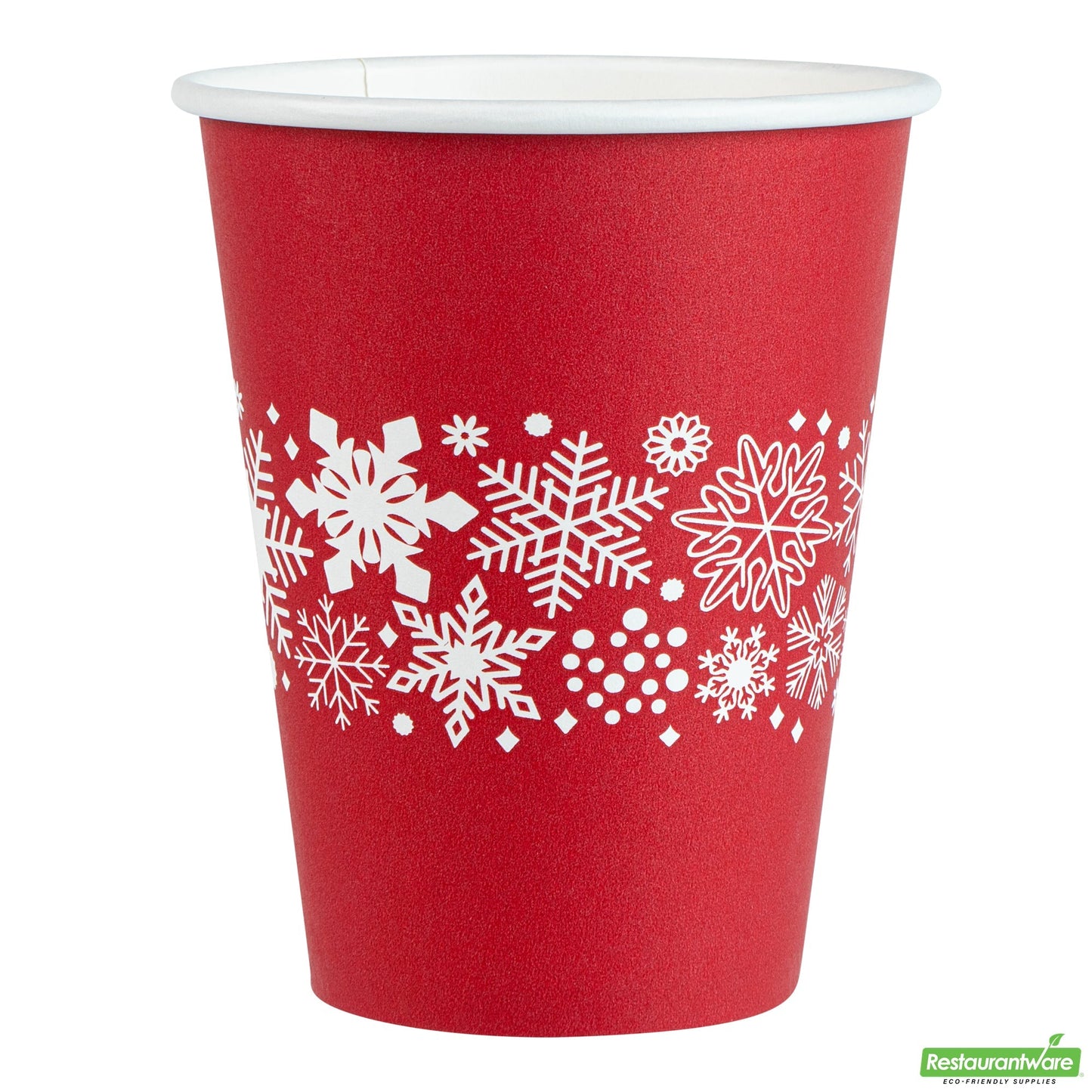 Wholesale Restaurantware Cup Cff Ppr 12oz Rd Xms Snwflk- Bulk