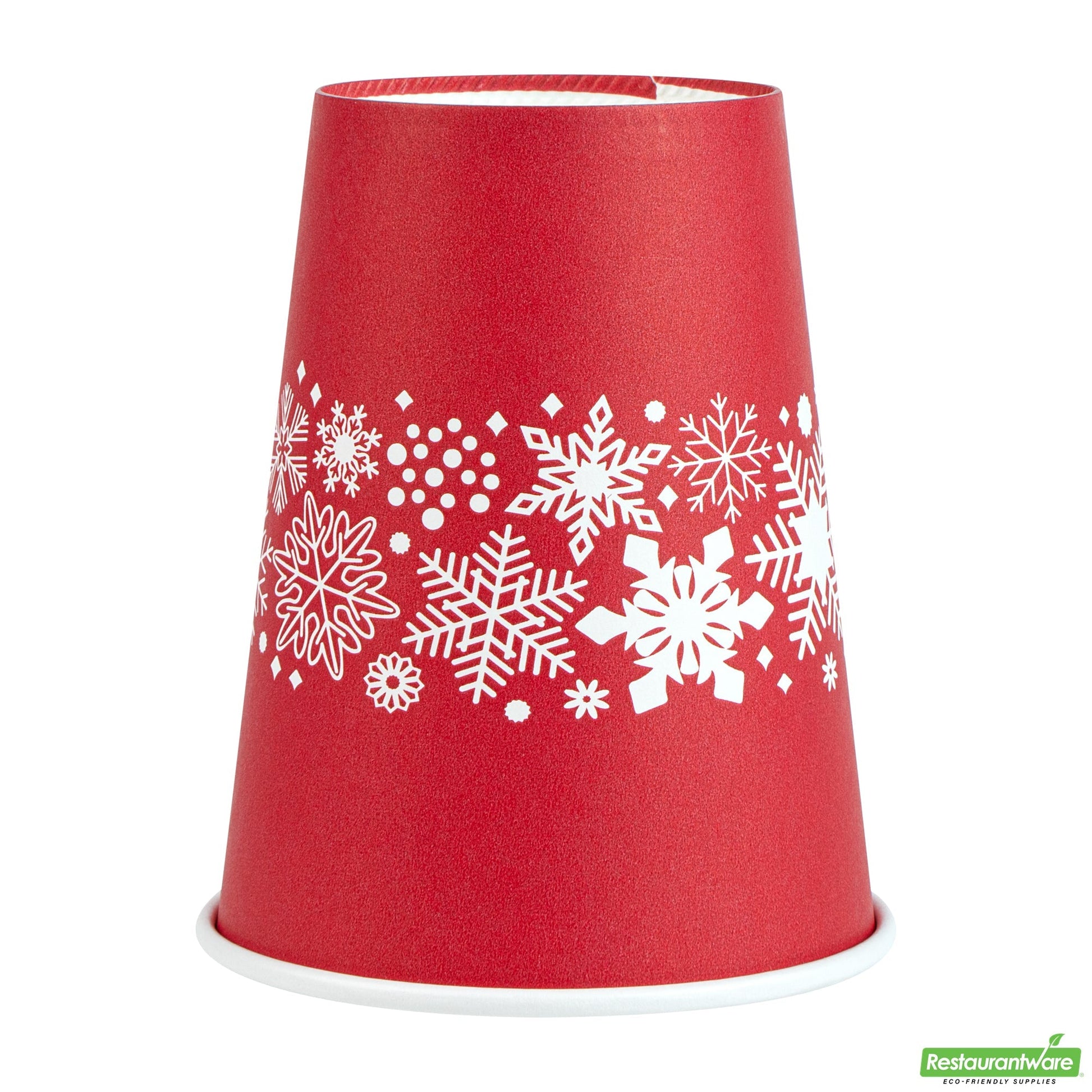 Wholesale Restaurantware Cup Cff Ppr 12oz Rd Xms Snwflk- Bulk