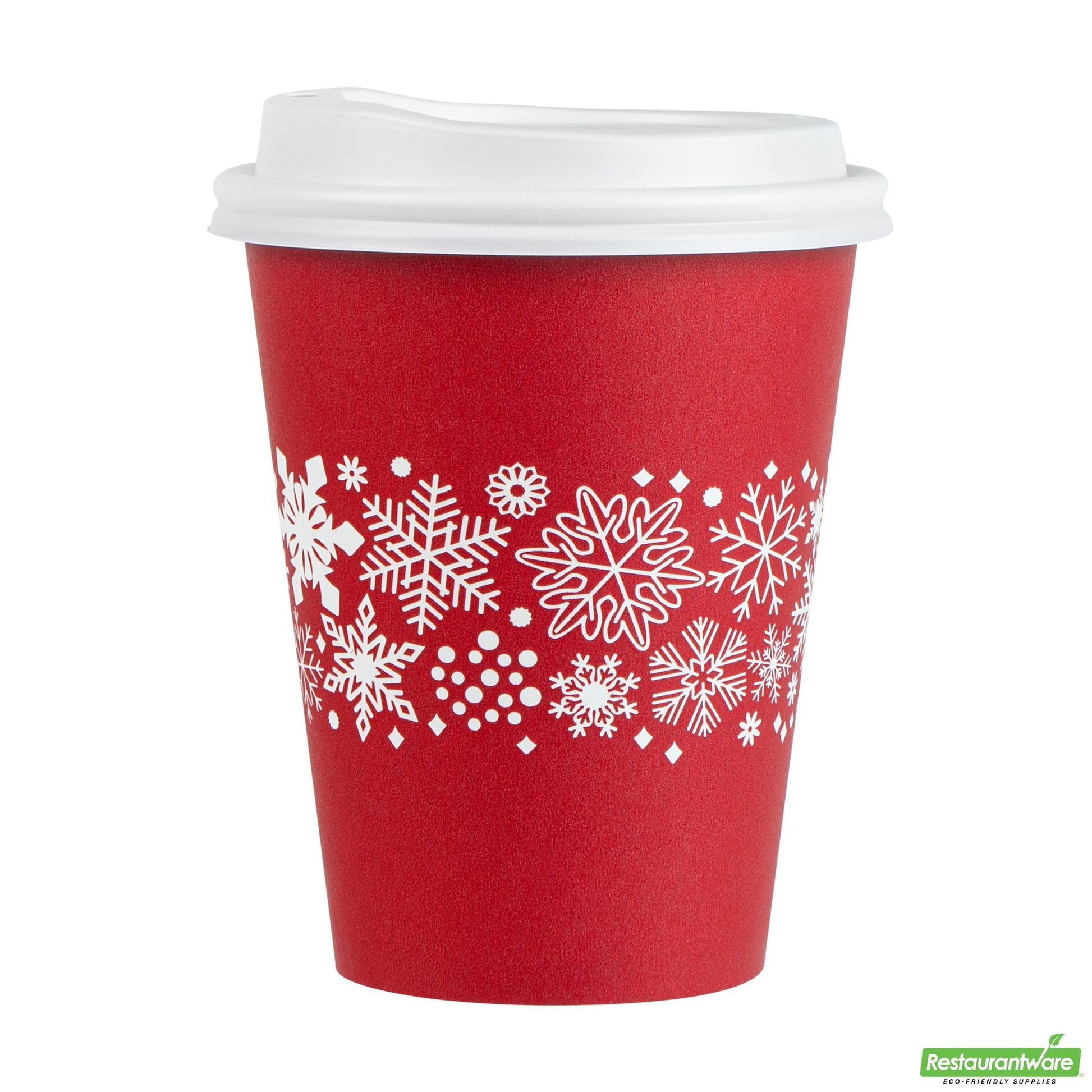 Wholesale Restaurantware Cup Cff Ppr 12oz Rd Xms Snwflk- Bulk