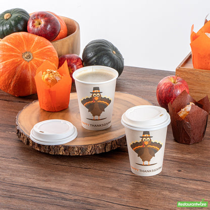 Wholesale Restaurantware Cup Cff Ppr 12oz Hpy Thnksgvng- Bulk