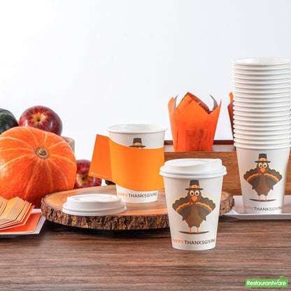 Wholesale Restaurantware Cup Cff Ppr 12oz Hpy Thnksgvng- Bulk