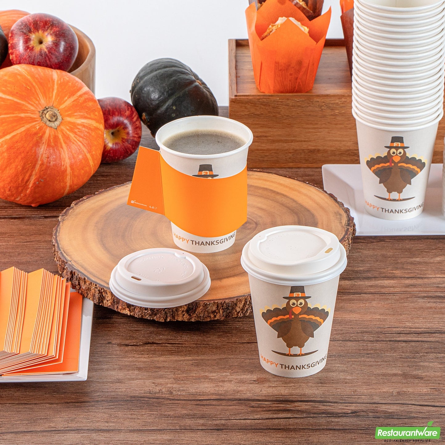 Wholesale Restaurantware Cup Cff Ppr 12oz Hpy Thnksgvng- Bulk