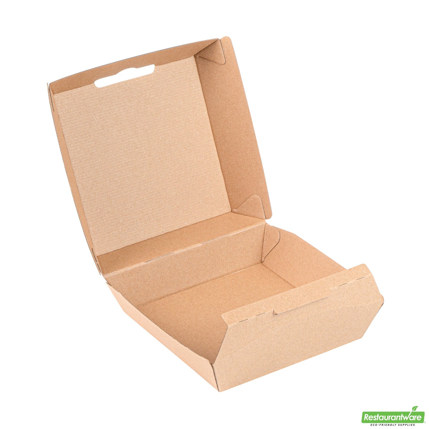 Wholesale Restaurantware Bio Tek Square Kraft Paper Corrugated Clamshell Container - 5 1/2" X 5 1/2" X 2 3/4" - 100 Count Box- Bulk