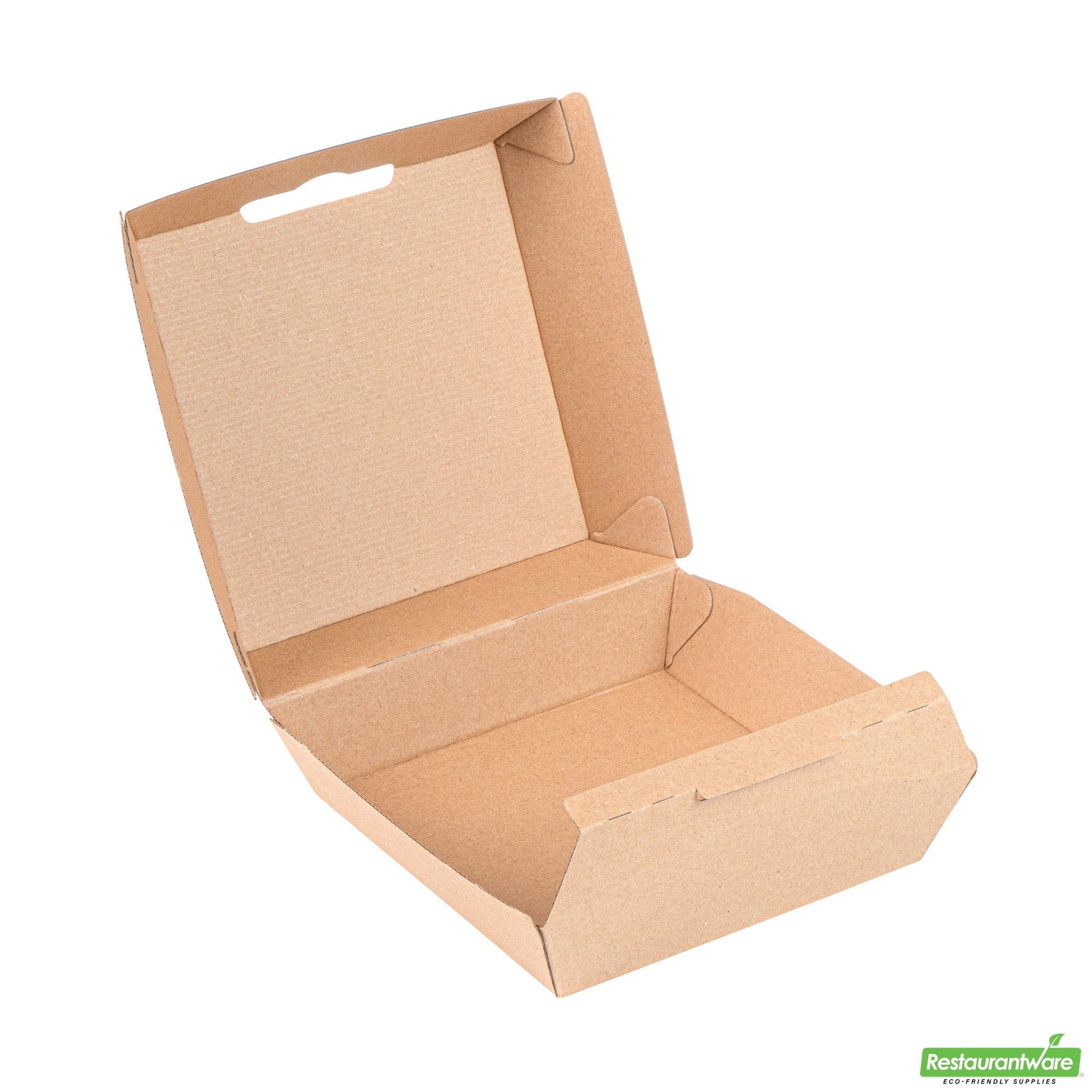 Wholesale Restaurantware Bio Tek Square Kraft Paper Corrugated Clamshell Container - 5 1/2" X 5 1/2" X 2 3/4" - 100 Count Box- Bulk