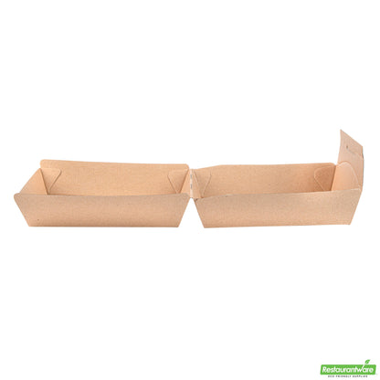 Wholesale Restaurantware Bio Tek Square Kraft Paper Corrugated Clamshell Container - 5 1/2" X 5 1/2" X 2 3/4" - 100 Count Box- Bulk