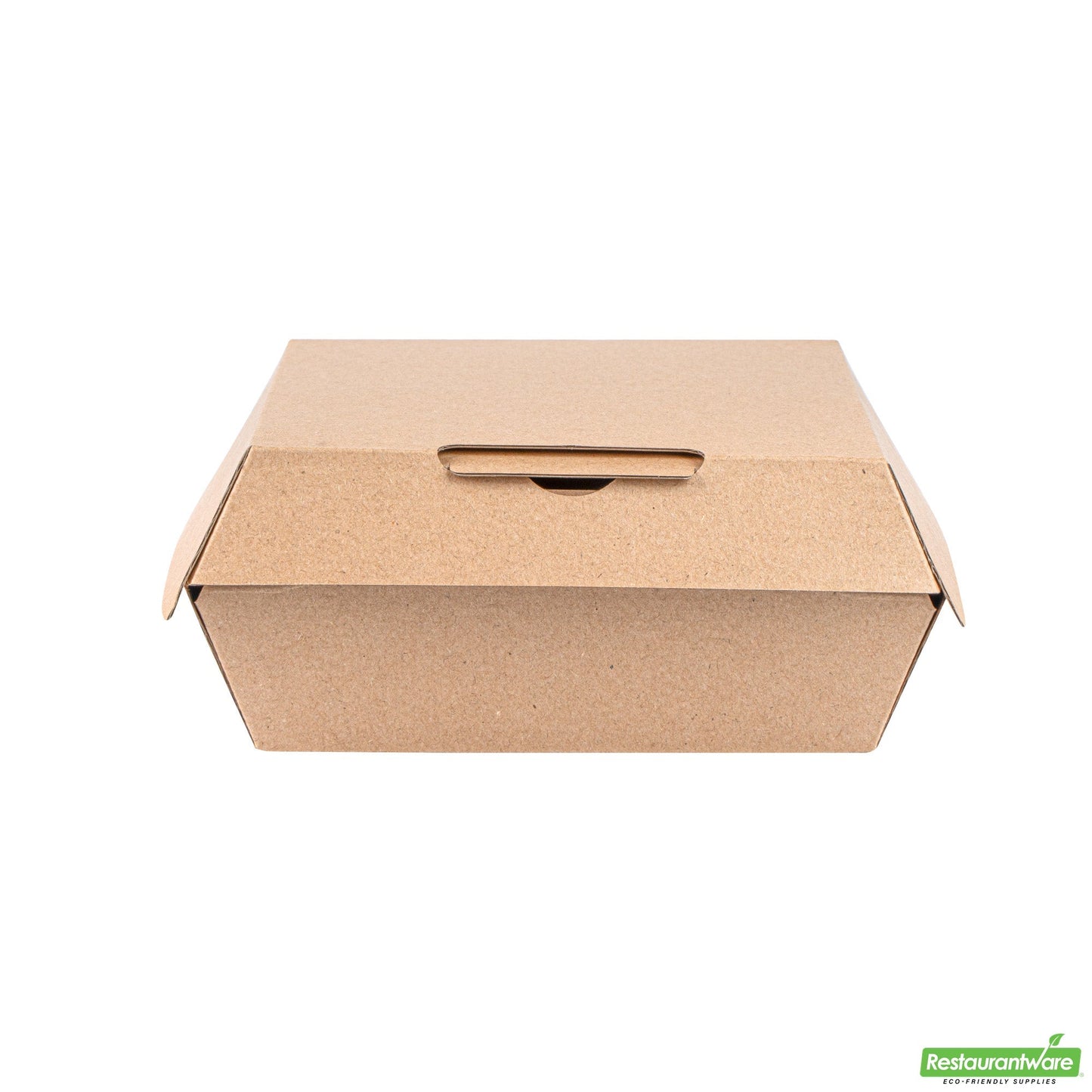 Wholesale Restaurantware Bio Tek Square Kraft Paper Corrugated Clamshell Container - 5 1/2" X 5 1/2" X 2 3/4" - 100 Count Box- Bulk