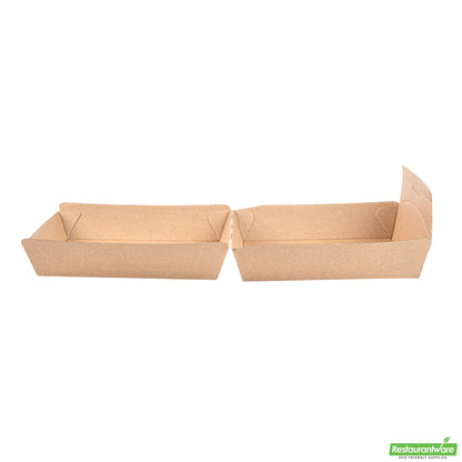 Wholesale Restaurantware Bio Tek Rectangle Kraft Paper Corrugated Clamshell Container - 7 3/4" X 6" X 2 3/4" - 100 Count Box- Bulk