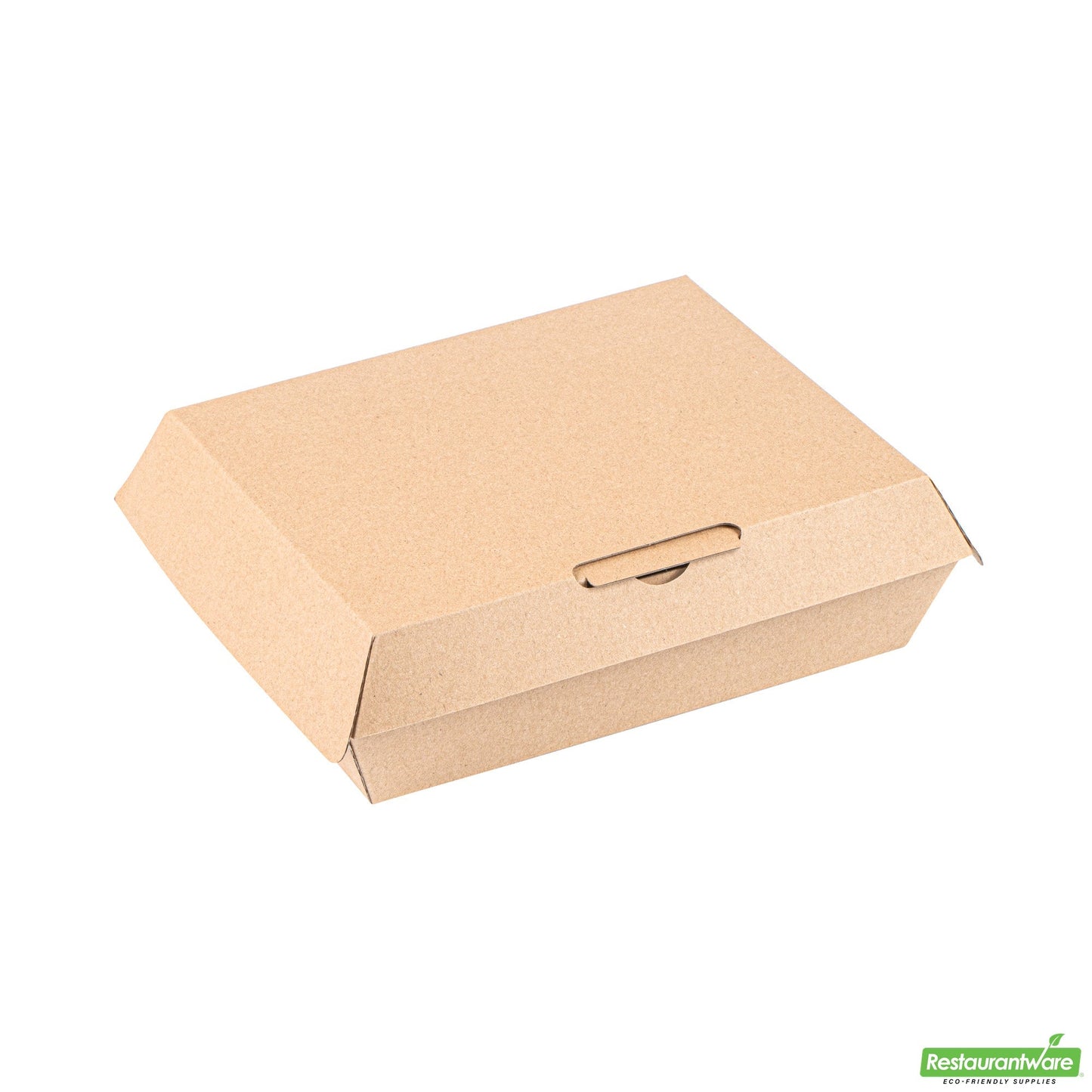 Wholesale Restaurantware Bio Tek Rectangle Kraft Paper Corrugated Clamshell Container - 7 3/4" X 6" X 2 3/4" - 100 Count Box- Bulk