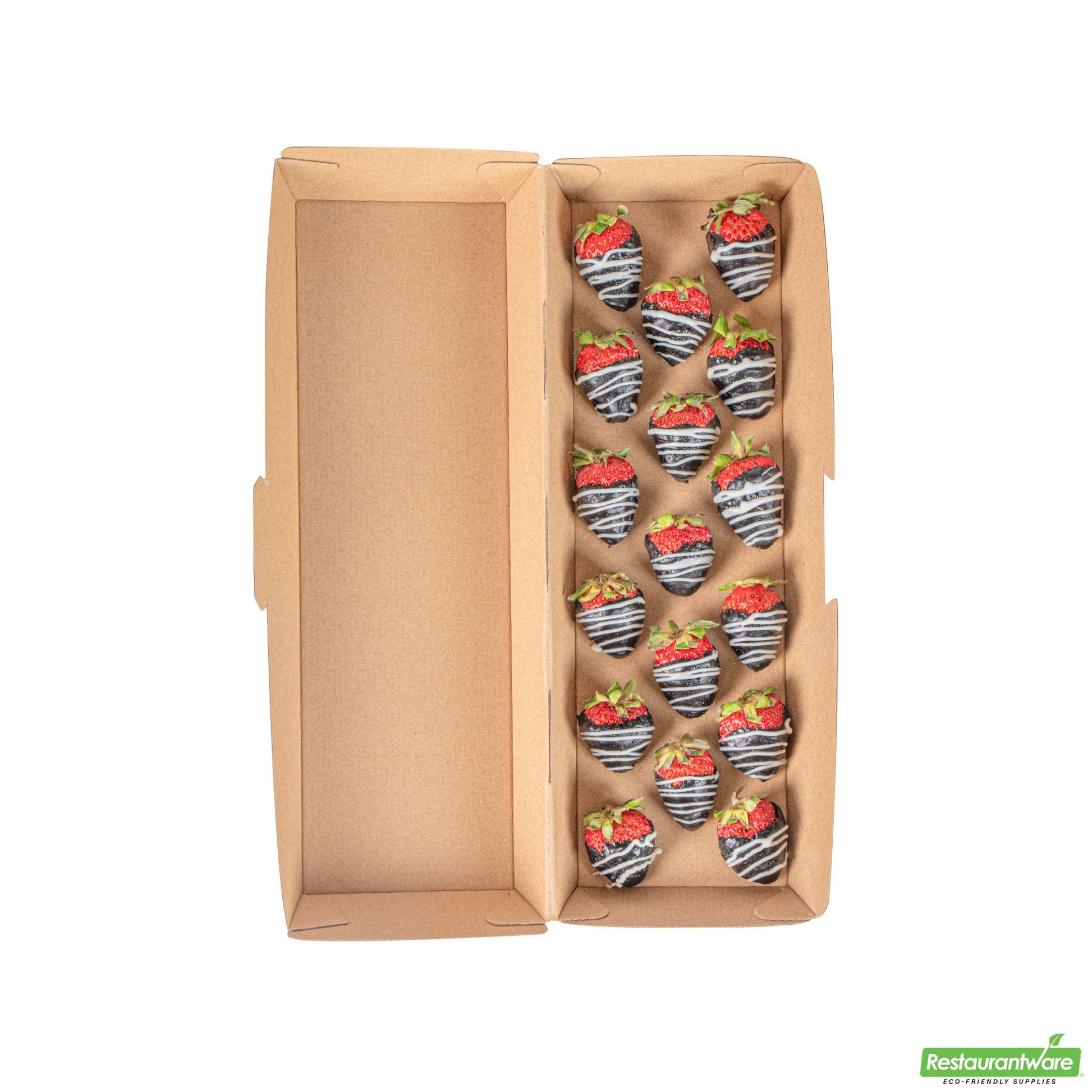 Wholesale Restaurantware Bio Tek Rectangle Kraft Paper Corrugated Clamshell Container - 11 1/4" X 3 1/2" X 2 3/4" - 100 Count Box- Bulk