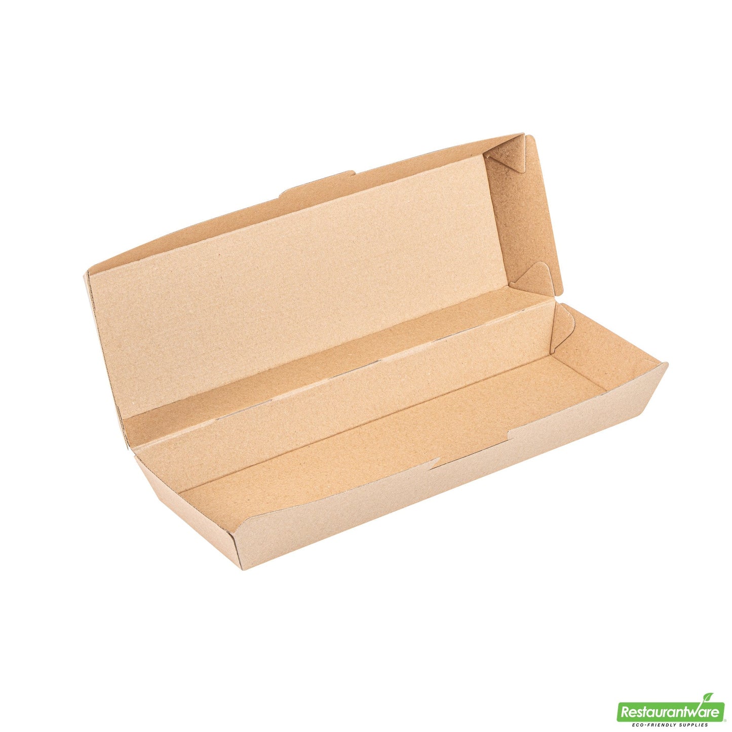 Wholesale Restaurantware Bio Tek Rectangle Kraft Paper Corrugated Clamshell Container - 11 1/4" X 3 1/2" X 2 3/4" - 100 Count Box- Bulk