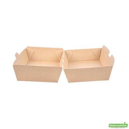 Wholesale Restaurantware Bio Tek Rectangle Kraft Paper Corrugated Clamshell Container - 11 1/4" X 3 1/2" X 2 3/4" - 100 Count Box- Bulk