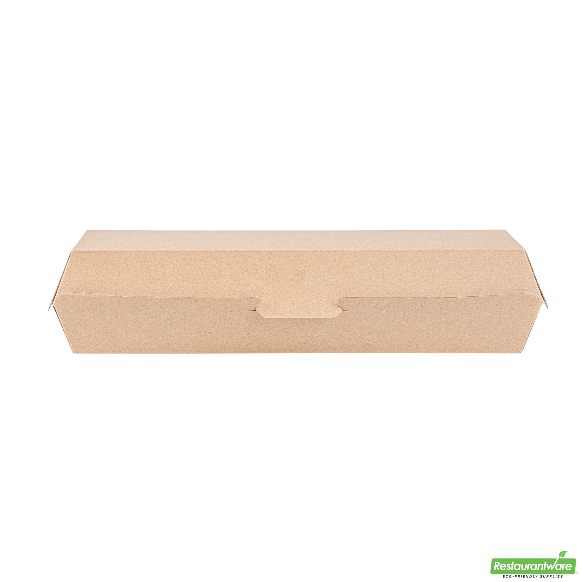 Wholesale Restaurantware Bio Tek Rectangle Kraft Paper Corrugated Clamshell Container - 11 1/4" X 3 1/2" X 2 3/4" - 100 Count Box- Bulk